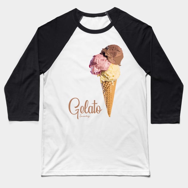 Ice Cream Foodies Baseball T-Shirt by smoochugs